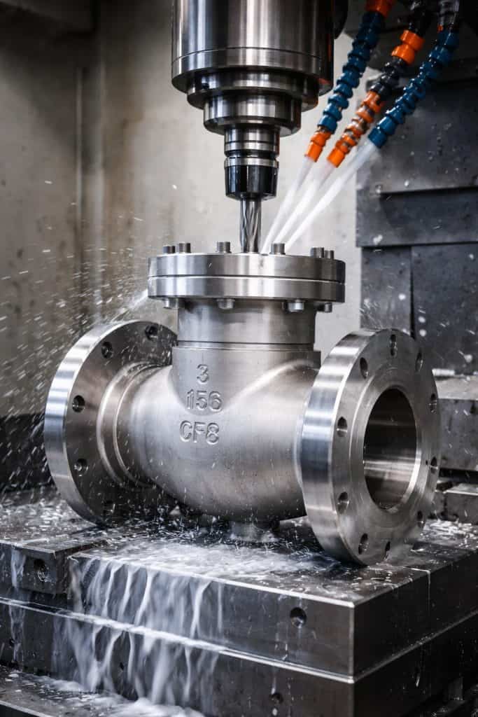API globe valve CNC machining industrial valve manufacturing process stainless steel globe valve production factory