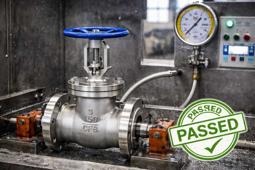 API globe valve pressure testing hydrostatic test industrial valve factory API598 leakage test