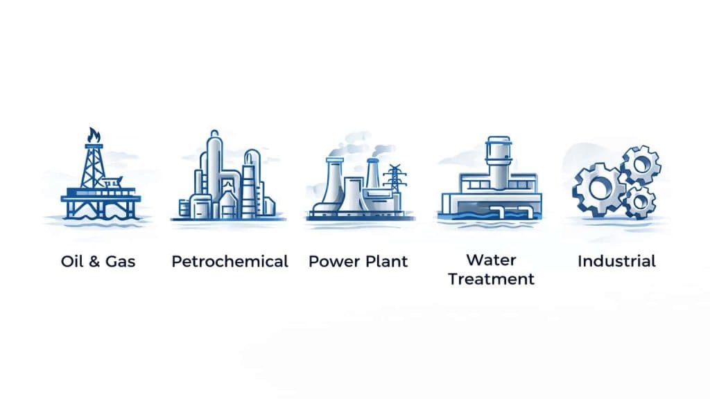 industrial valve applications for oil and gas petrochemical power plant water treatment and industrial pipeline systems