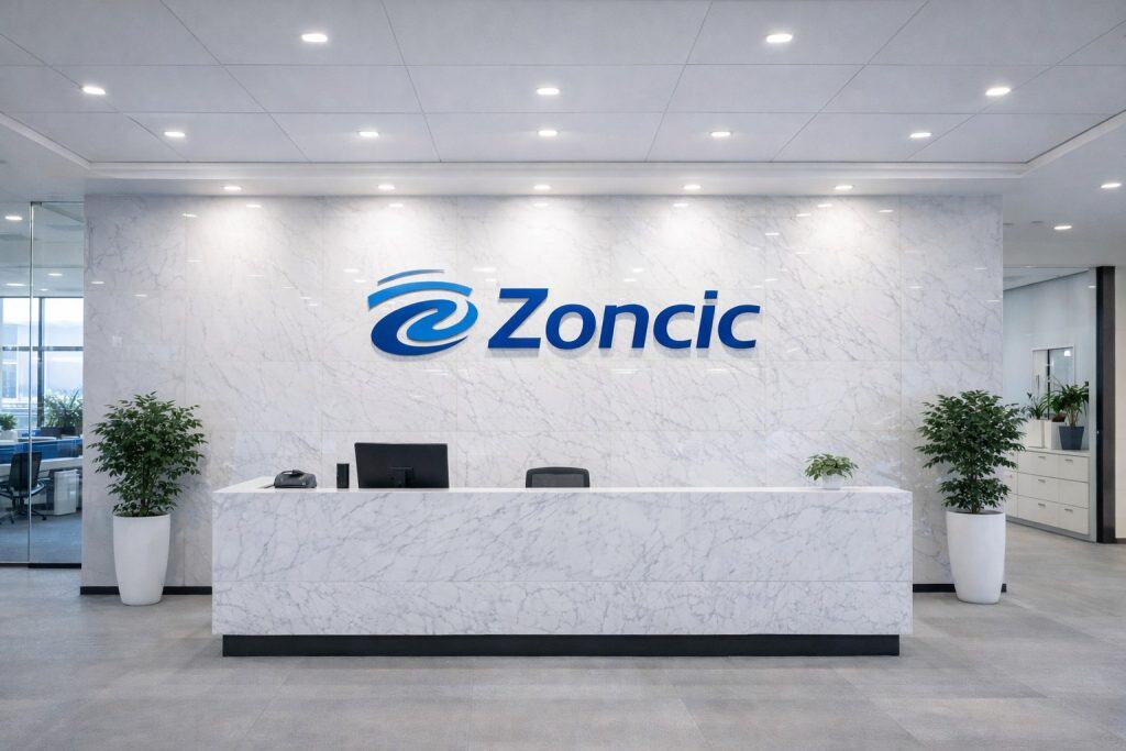 Industrial valve company office workspace with professional team and modern working environment