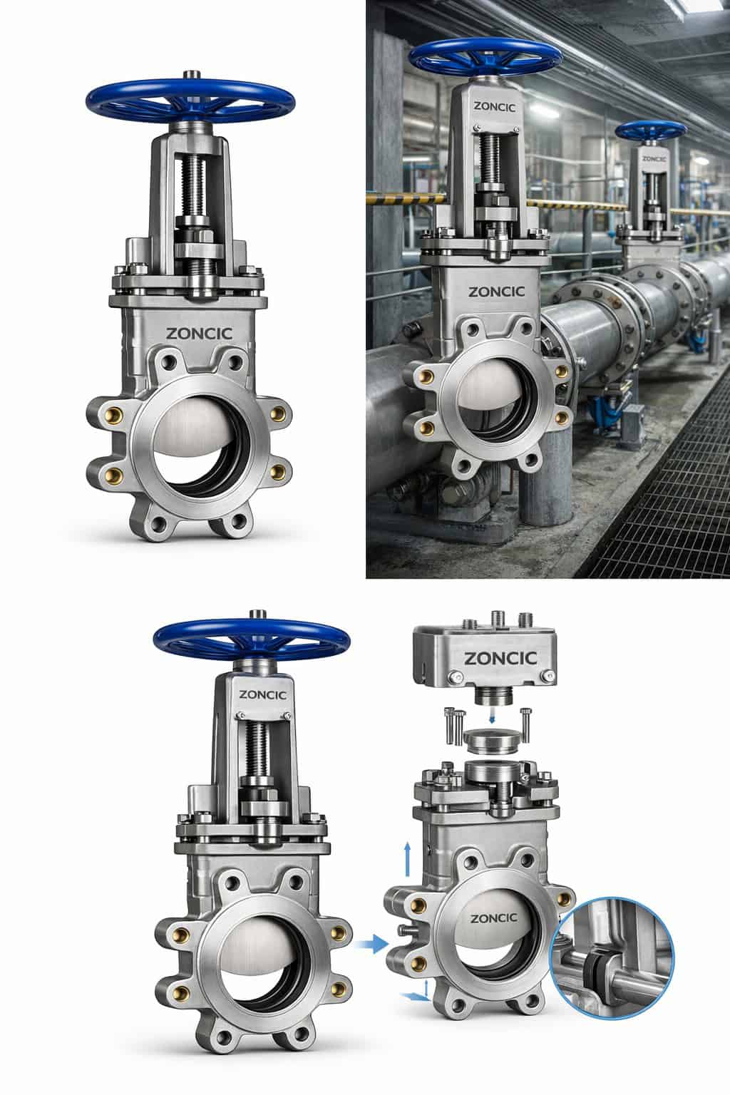 Knife gate valve industrial slurry wastewater valve for pipeline systems