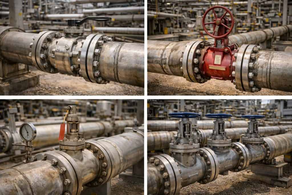 Home Industrial valves installed in petrochemical plant pipeline system project