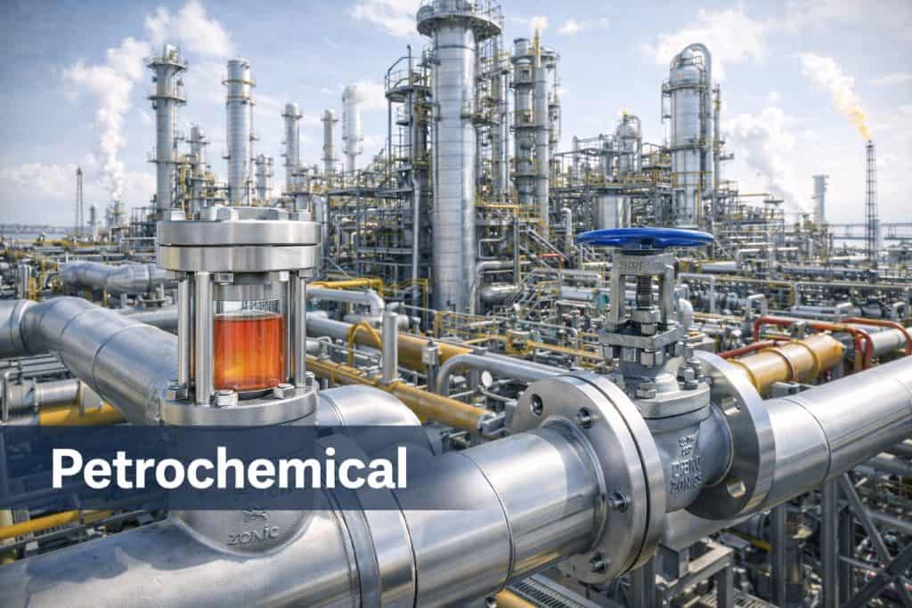 Home Industrial valves in petrochemical plant pipeline system for fluid control