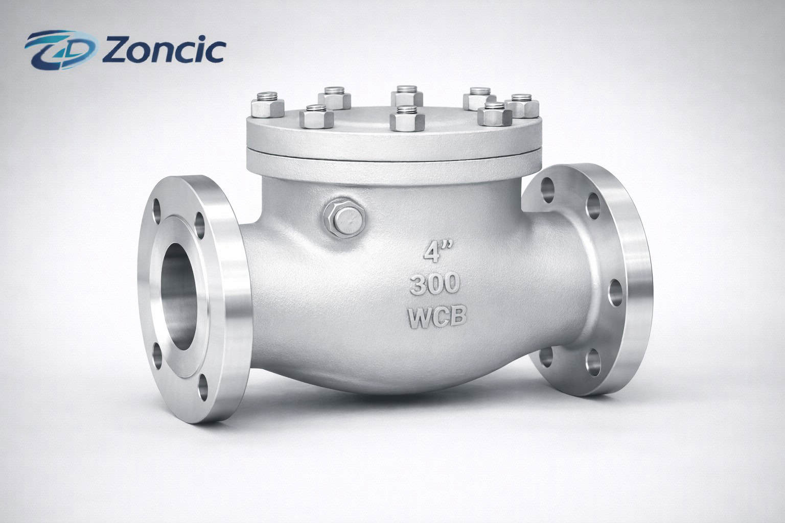Industrial check valve for preventing backflow in pipeline systems