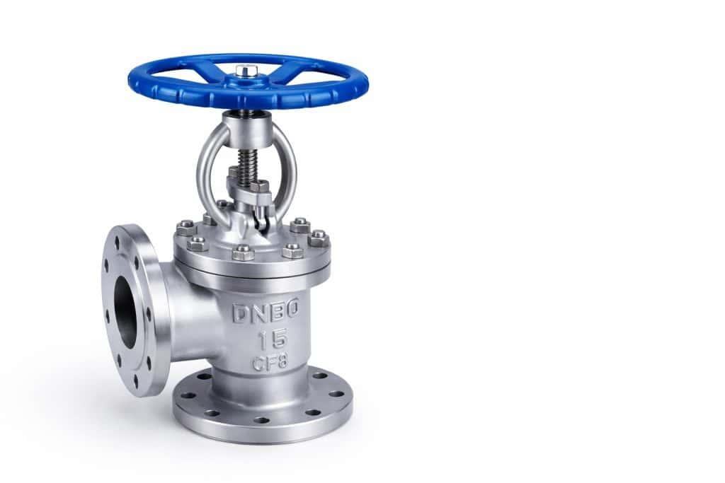 Angle globe valve DN80 CF8 stainless steel industrial flow control valve horizontal product image