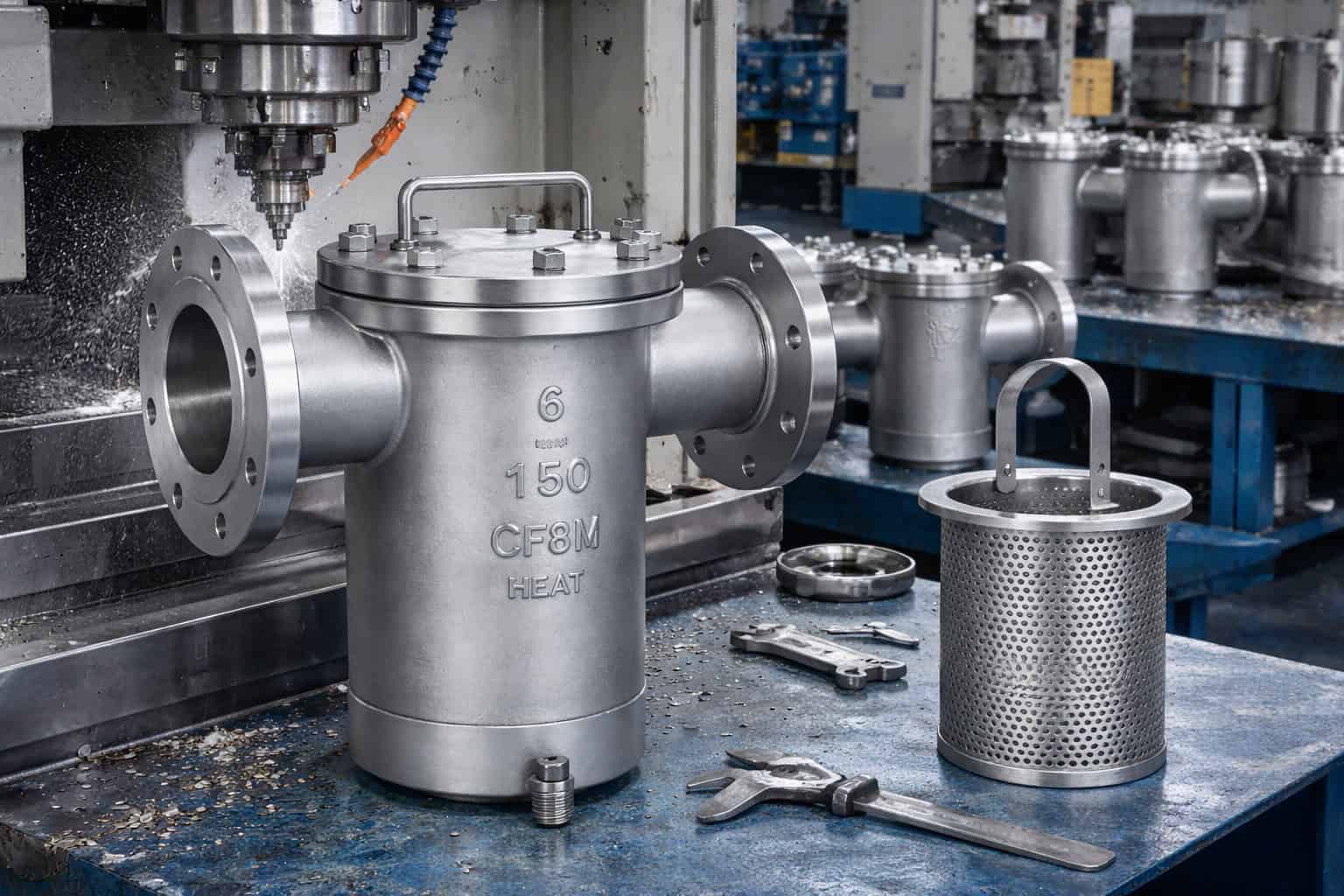 Basket strainer quality inspection and dimensional checking