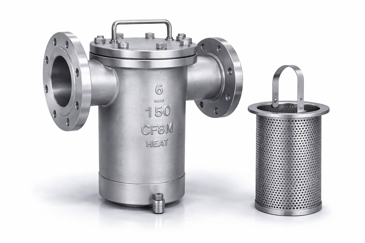 Industrial basket strainer product image flanged pipeline basket strainer