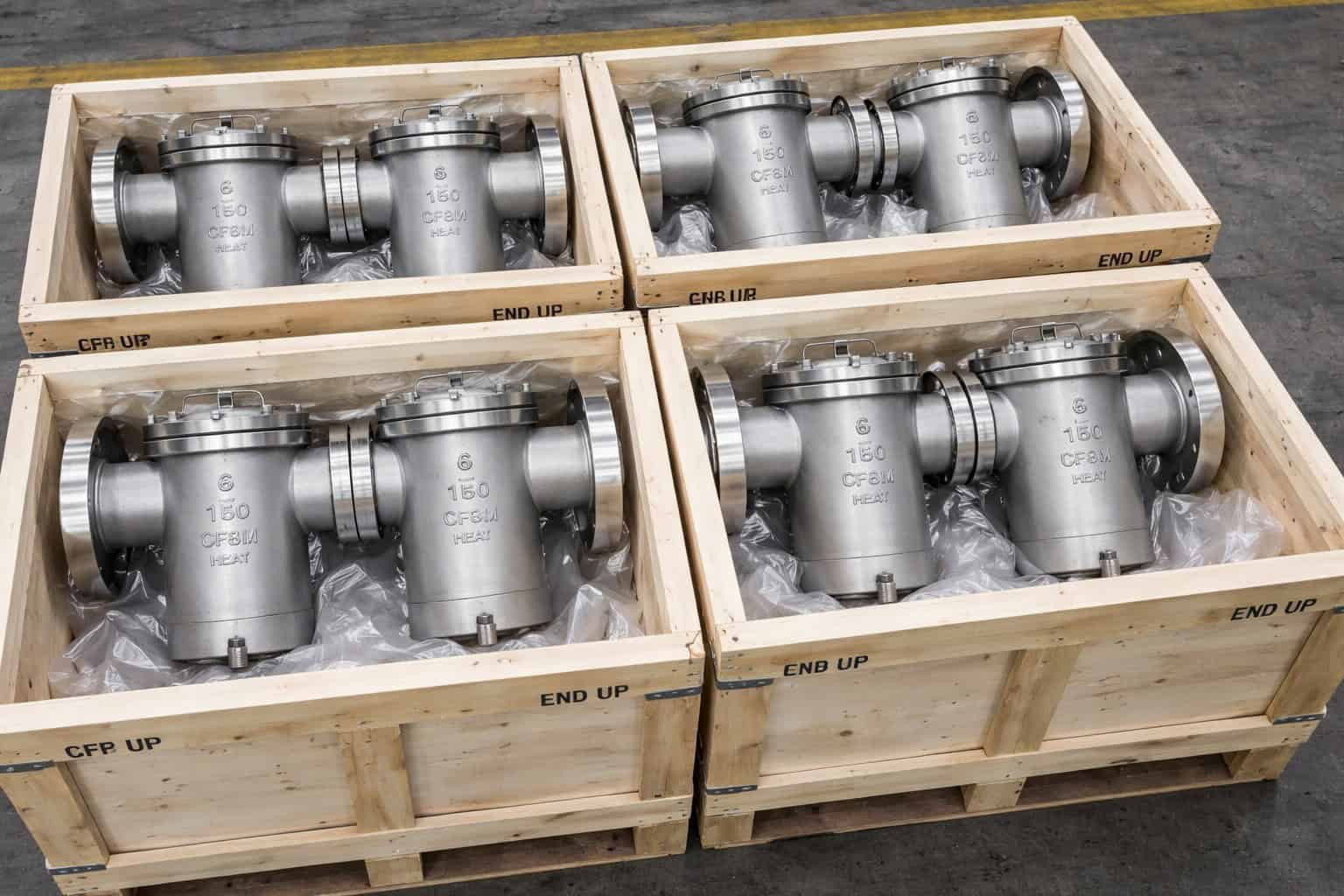 Basket strainer export packing in wooden case for shipment