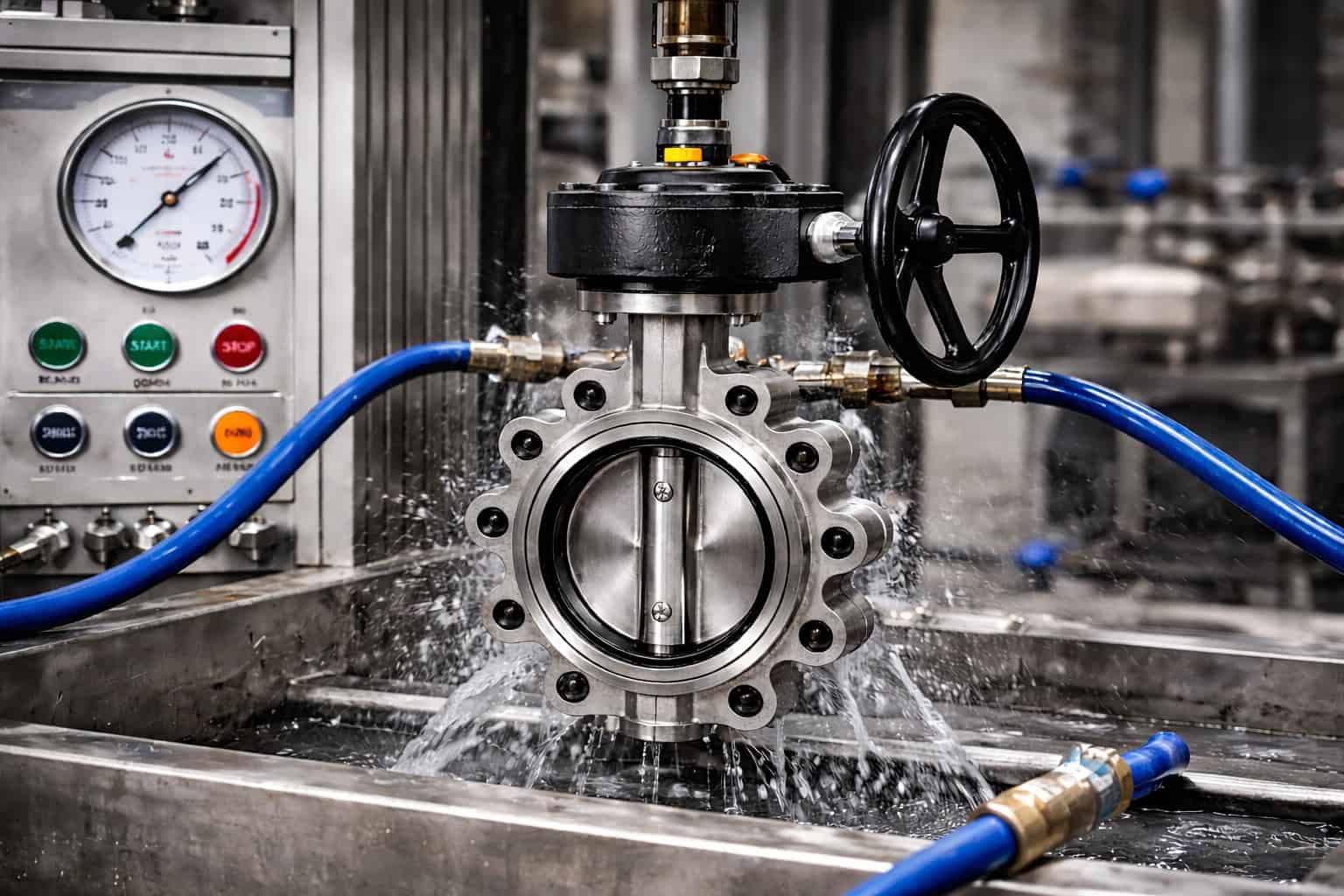 Lug butterfly valve testing and inspection