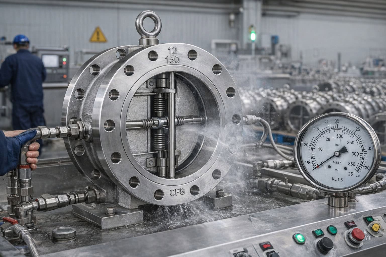 Dual plate check valve inspection and testing