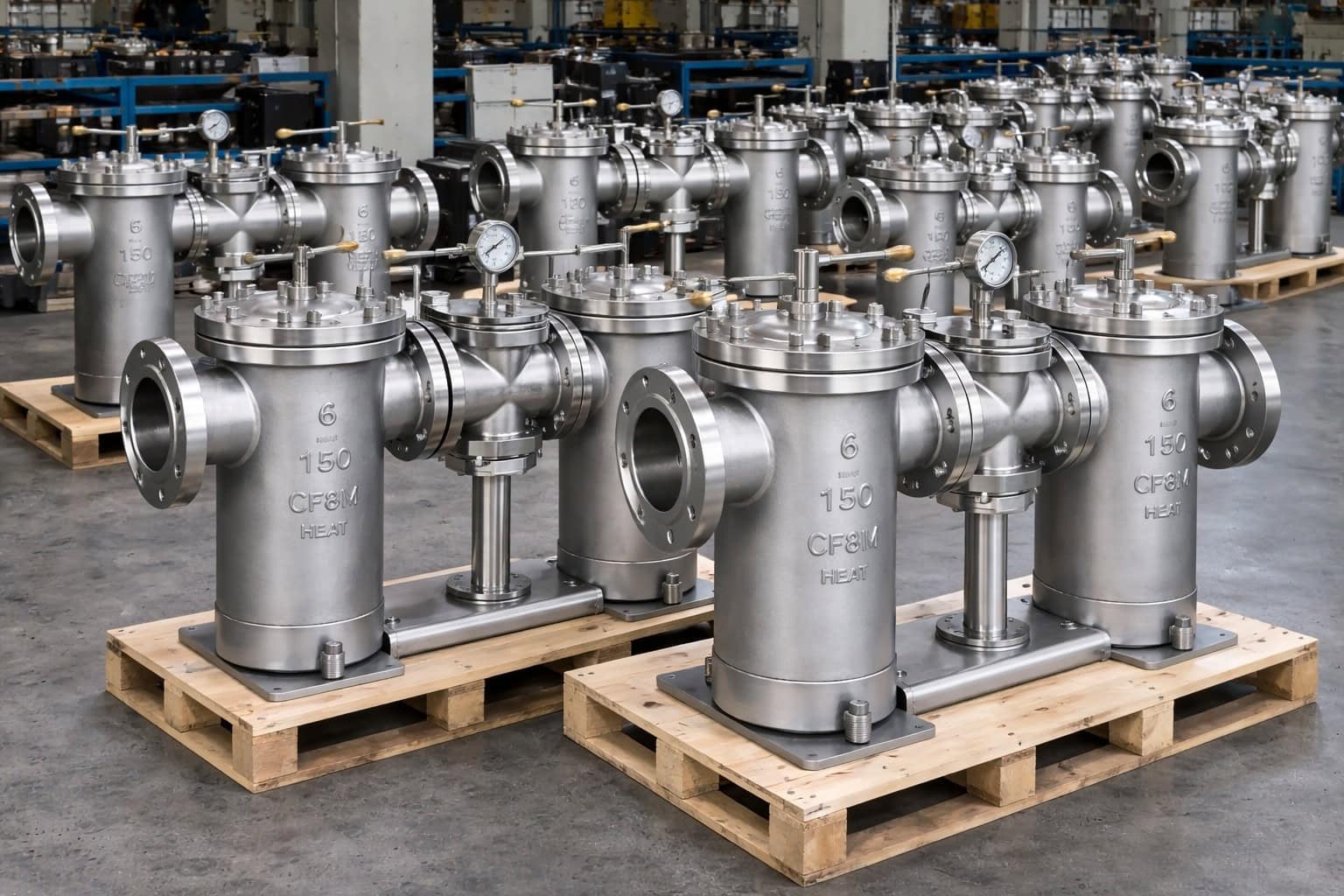 Duplex basket strainer quality inspection and dimensional checking