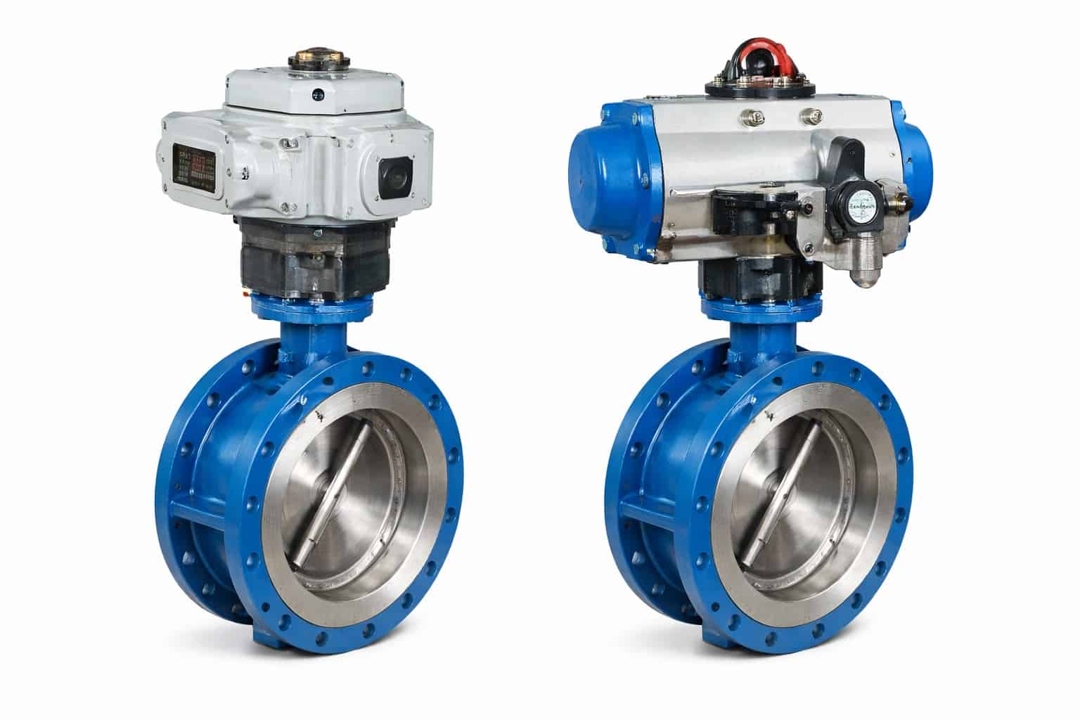 Electric pneumatic butterfly valve product image automated industrial valve
