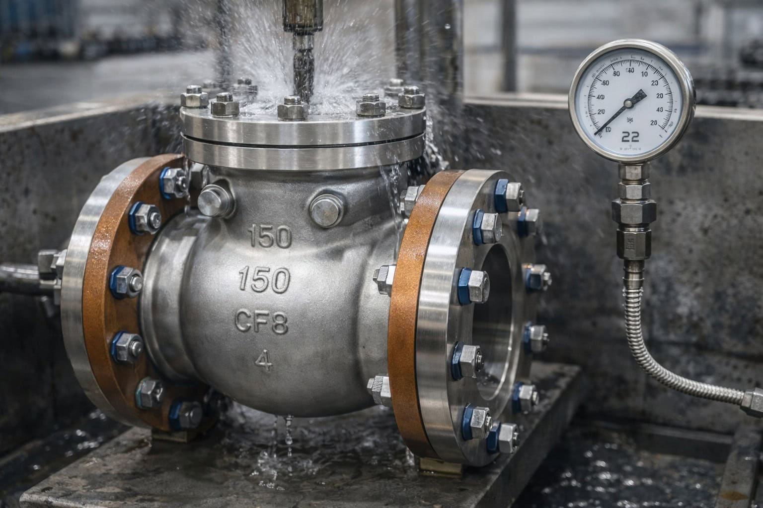 Flanged check valve inspection and testing
