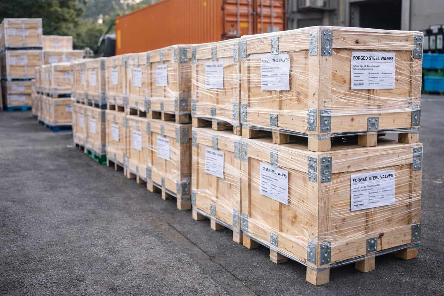forged valve packing and container loading for export shipment