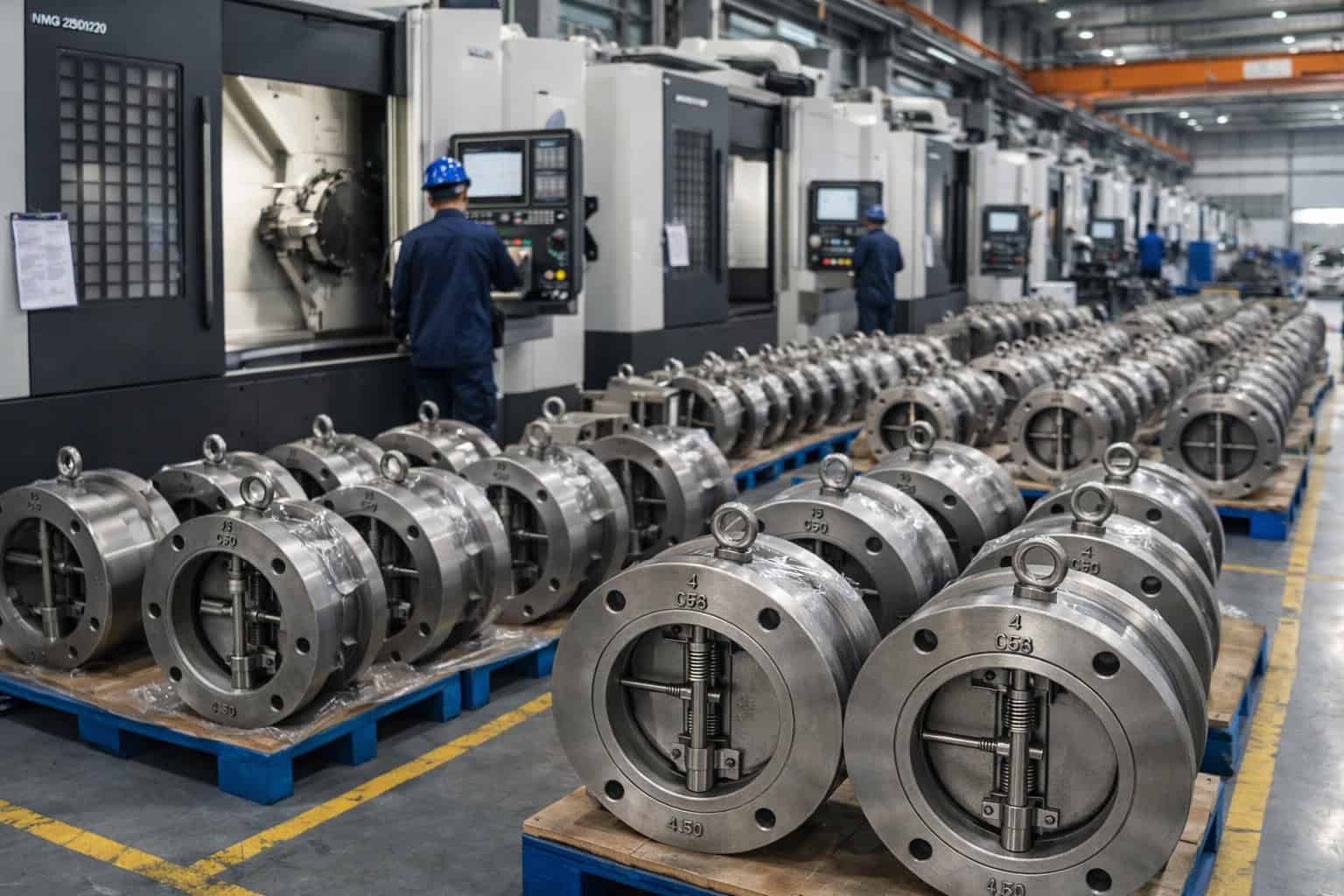 Wafer check valve applications in industrial pipeline systems