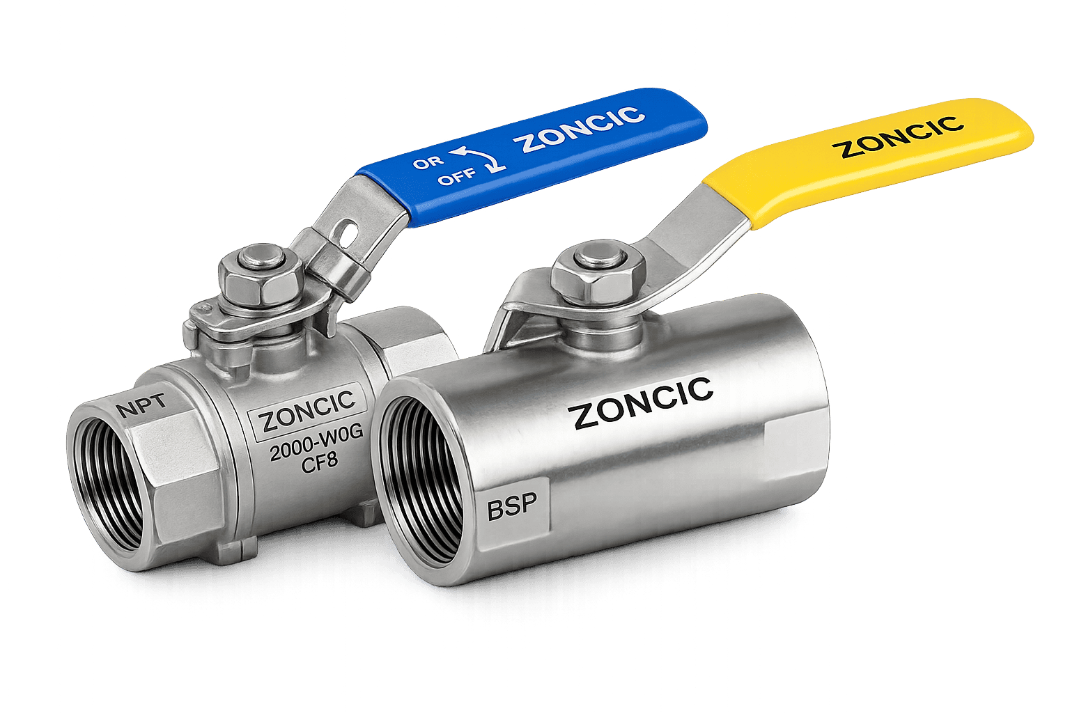What is a threaded ball valve with NPT and BSP screwed ends