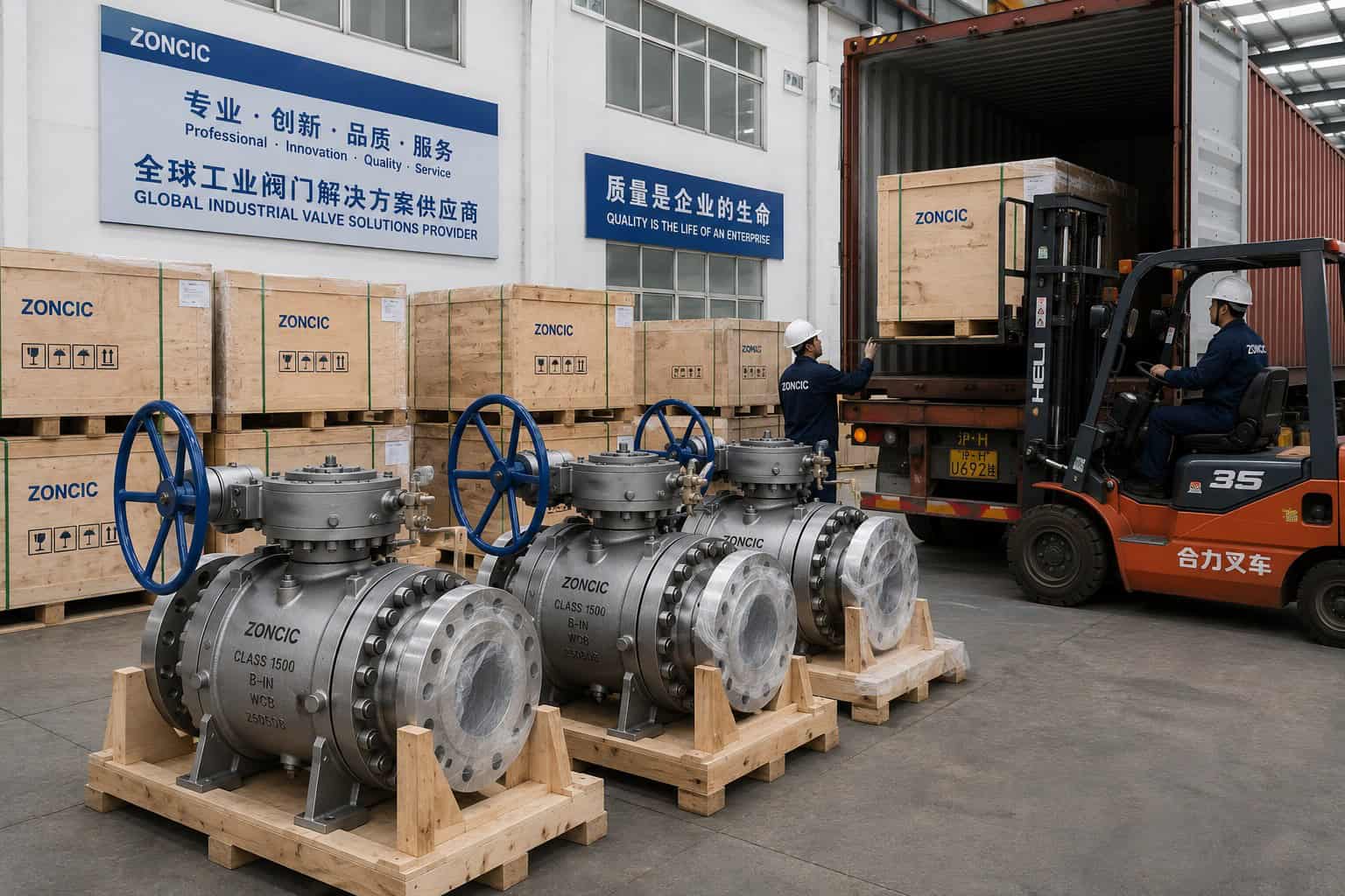high pressure trunnion ball valve export packing wooden case shipment