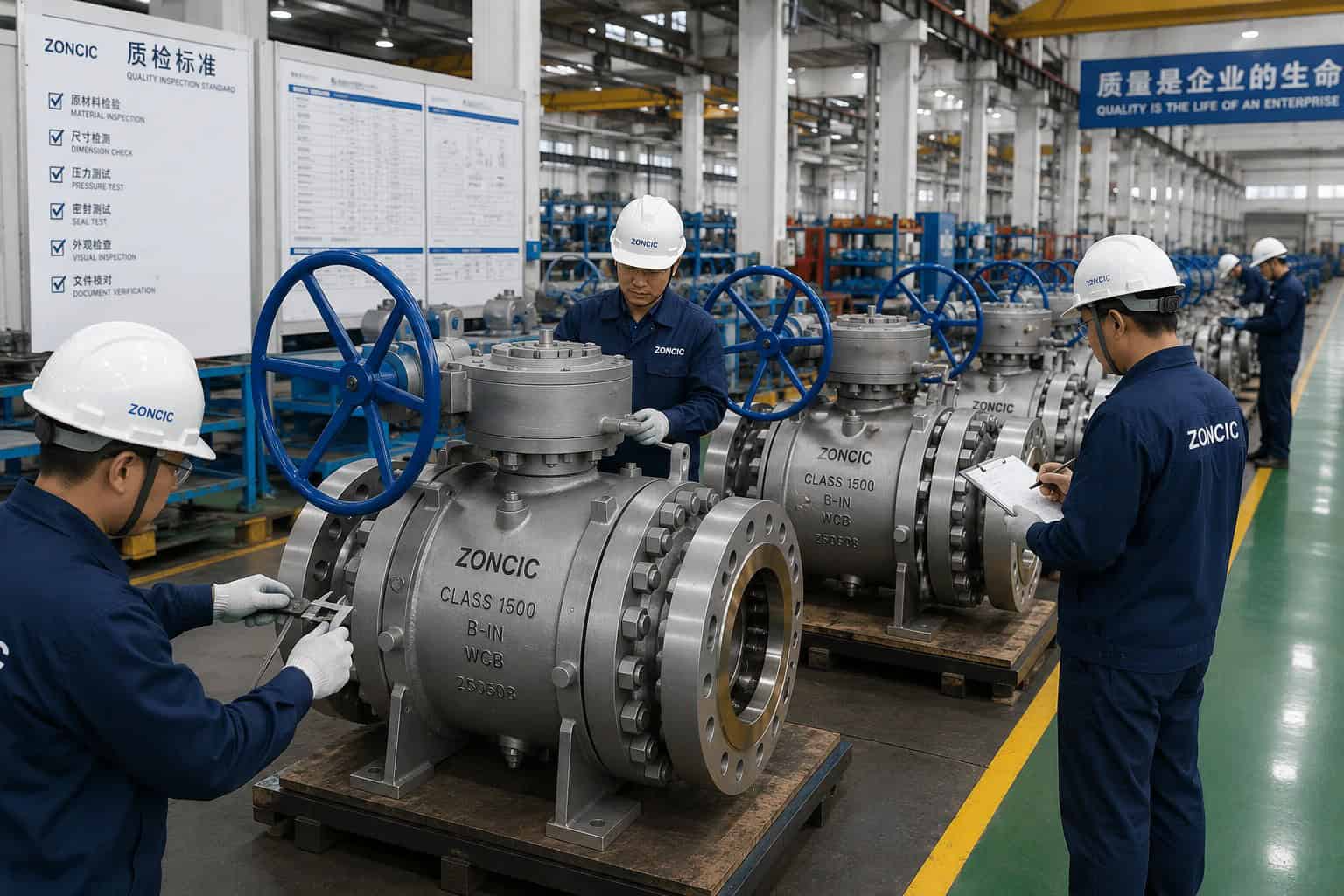 high pressure trunnion ball valve batch quality inspection workshop