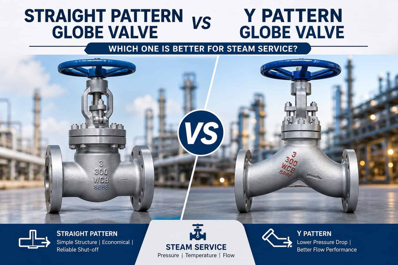 Straight Pattern Globe Valves vs Y Pattern Globe Valve for Steam